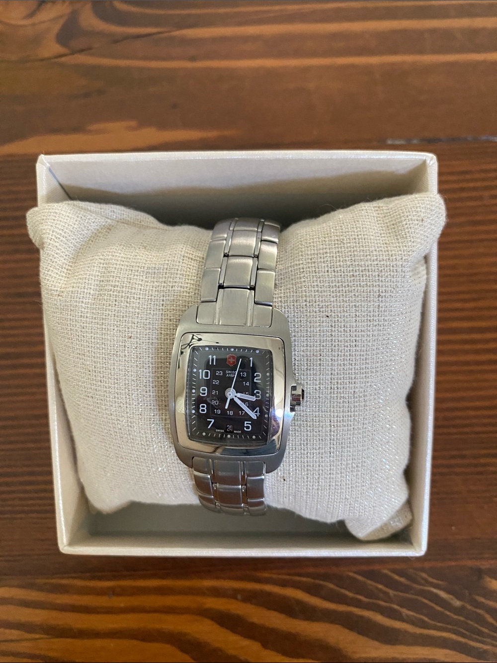 Swiss Army Victorinox Stainless Steel Women’s Square Dial Watch
